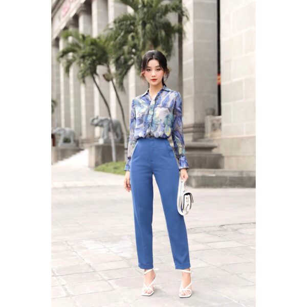 Quần Baggy Nữ Công Sở Lưng Cao GILLEE Tuyết Mưa Cơ Bản - Hình ảnh 9