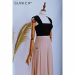 Quần culottes beige phối nắp túi Gunich