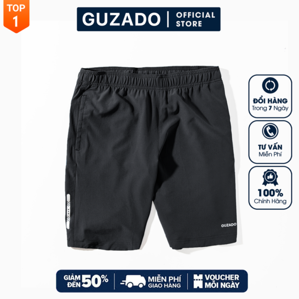 Quần đùi nam Guzado GSR01, Quần Short nam phong cách thể thao khỏe khoắn, chất gió mềm siêu mịn, co giãn tốt, vận động thoải mái