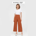 Quần ống rộng phối nút GUMAC mẫu mới QB530 Chất Liệu Cotton Chéo style phong cách