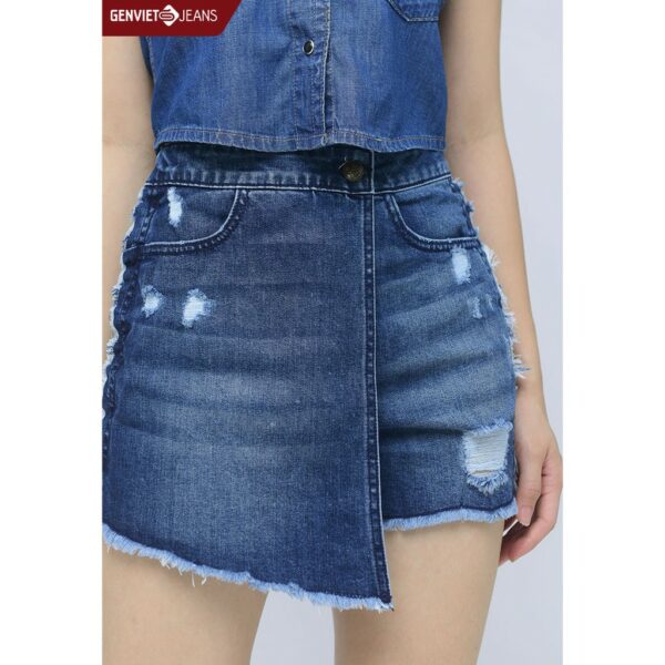 Quần Short Jeans Nữ TQ428J1042 GENVIET - Hình ảnh 2