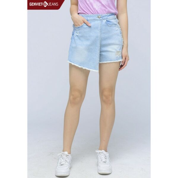 Quần Short Jeans Nữ TQ428J1042 GENVIET - Hình ảnh 5