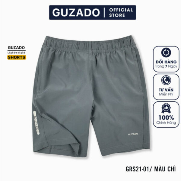 Quần Short Nam Guzado GSR01, Quần Đùi Nam Phong Cách Thể Thao, Chất Gió Mềm Siêu Mịn, Co Giãn Tốt, Vận Động Thoải Mái