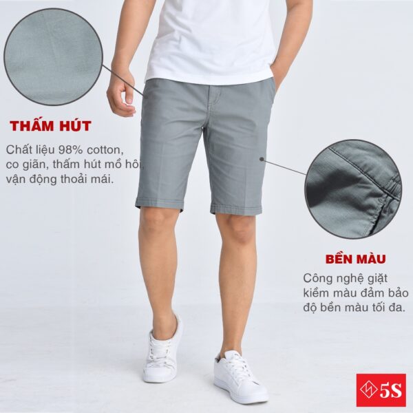 Quần Short Nam KaKi 5S ( 6 màu), Chất Liệu Cotton Premium Bền Màu, Co Giãn Tốt (QSK21004) - Hình ảnh 3