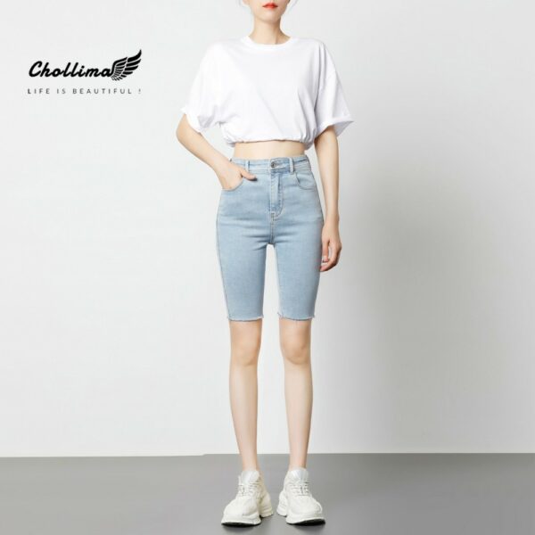 Quần shorts ngố jean co giãn Chollima QS024 phong cách hàn quốc trẻ trung năng động - Hình ảnh 2