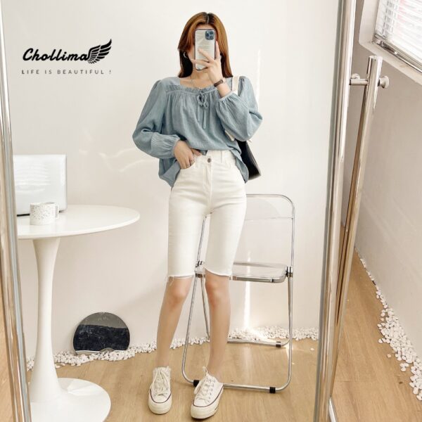 Quần shorts ngố jean co giãn Chollima QS024 phong cách hàn quốc trẻ trung năng động - Hình ảnh 7