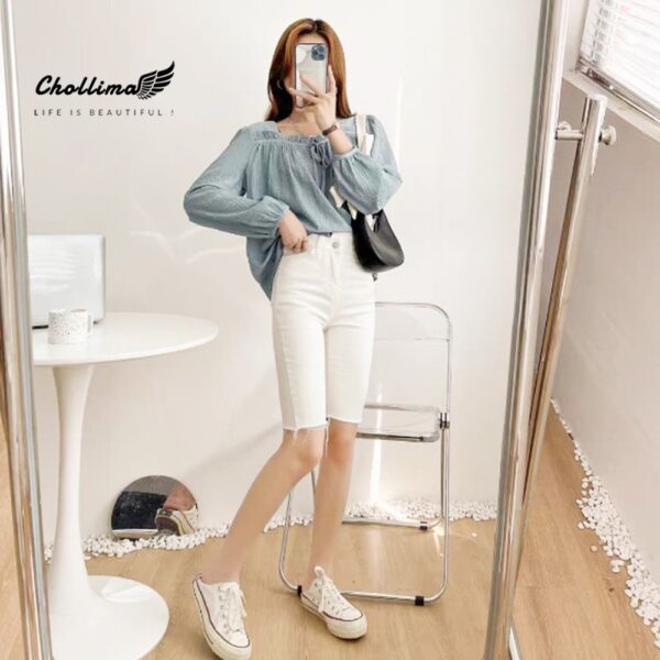 Quần shorts ngố jean co giãn Chollima QS024 phong cách hàn quốc trẻ trung năng động - Hình ảnh 8
