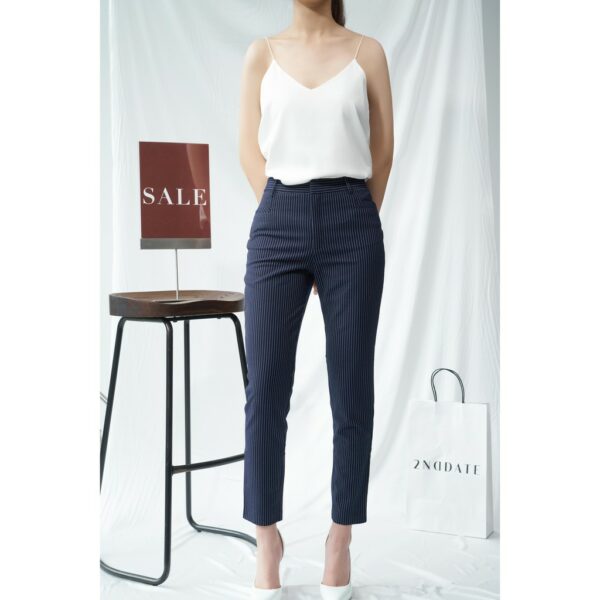 Quần Slim-fit nữ hoạ tiết kẻ 2NDDATE TR009NS - Hình ảnh 3
