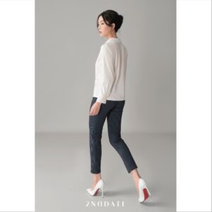 Quần Slim-fit nữ hoạ tiết kẻ 2NDDATE TR009NS