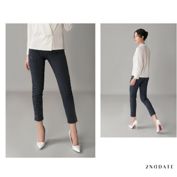 Quần Slim-fit nữ hoạ tiết kẻ 2NDDATE TR009NS - Hình ảnh 5