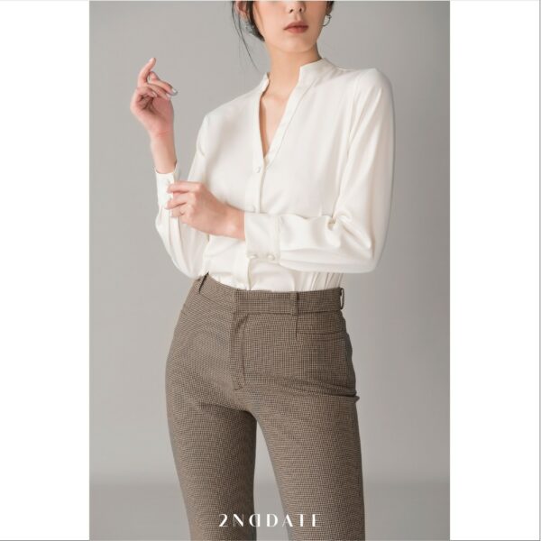 Quần Slim-fit nữ kẻ Houndstooth 2NDDATE TR009H - Hình ảnh 5