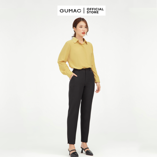 Quần tây xẻ lai GUMAC mẫu mới QB546 Chất Liệu Cotton Chéo form cơ bản style công sở