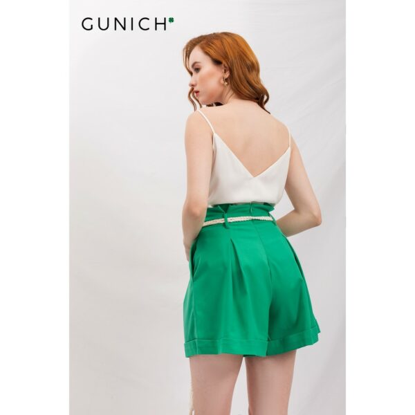 Short xếp ly ống rộng xanh lá cây Gunich - Hình ảnh 3