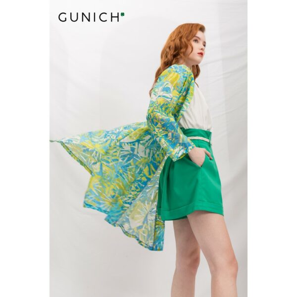 Short xếp ly ống rộng xanh lá cây Gunich - Hình ảnh 4