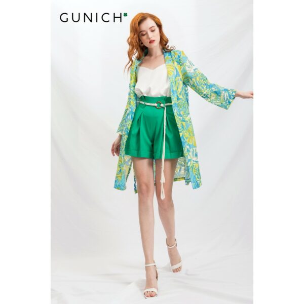 Short xếp ly ống rộng xanh lá cây Gunich - Hình ảnh 5