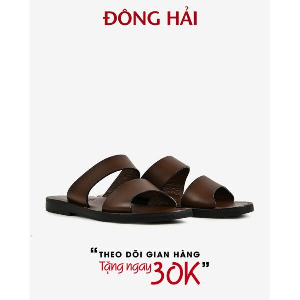 "TẶNG NGAY 30K khi theo dõi gian hàng "Dép quai ngang nam Đông Hải da bò cao cấp thiết kế 2 quai trẻ trung - D1810 - Hình ảnh 4