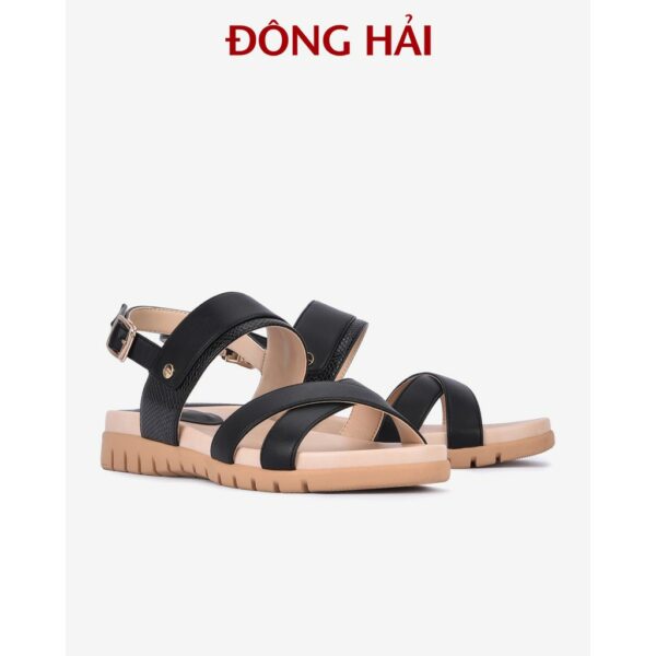 "TẶNG NGAY 30K khi theo dõi gian hàng "Giày Sandal đế bằng nữ Đông Hải quai ngang đế cao su 3cm - S85L7 - Hình ảnh 2