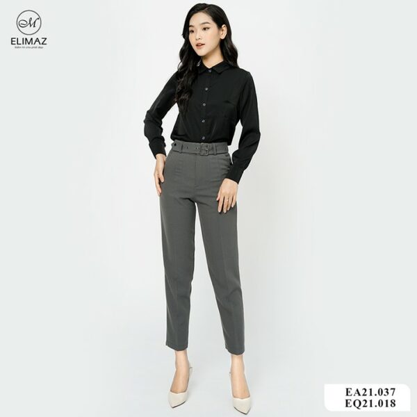 [Thiết kế mới 2021] Áo Sơ Mi Nữ Công Sở Basic Dáng Cơ Bản, Chất Liệu Lụa Mềm Mịn Thoáng Mát Elimaz EA21.037 - Ảnh 4