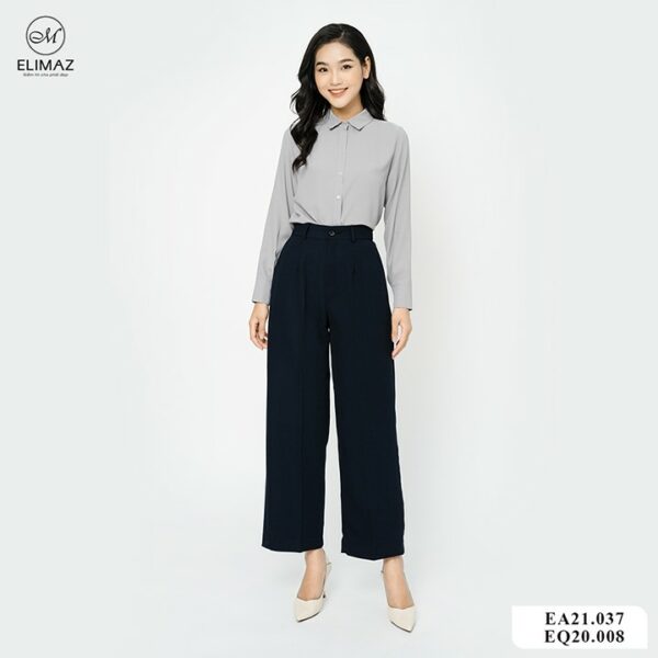 [Thiết kế mới 2021] Áo Sơ Mi Nữ Công Sở Basic Dáng Cơ Bản, Chất Liệu Lụa Mềm Mịn Thoáng Mát Elimaz EA21.037 - Ảnh 7