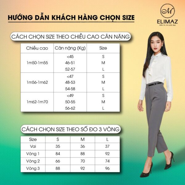 [Thiết kế mới 2021] Áo Sơ Mi Nữ Công Sở Basic Dáng Cơ Bản, Chất Liệu Lụa Mềm Mịn Thoáng Mát Elimaz EA21.037 - Ảnh 9