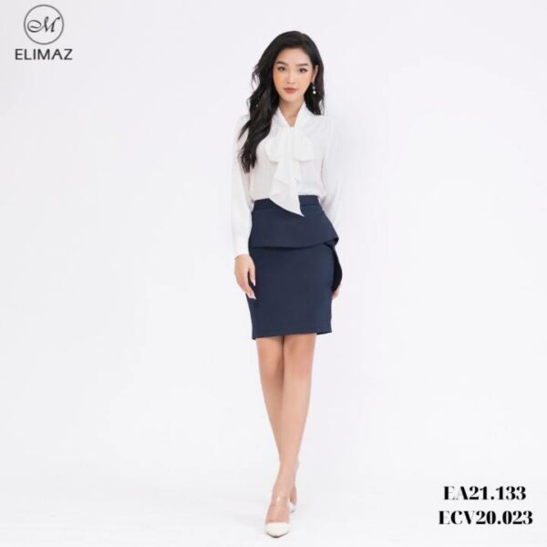 [Thiết kế mới 2021] Chân váy ôm vạt bèo che bụng rất tốt, chất liệu lụa m.a.n.g.o cao cấp Elimaz ECV20.023