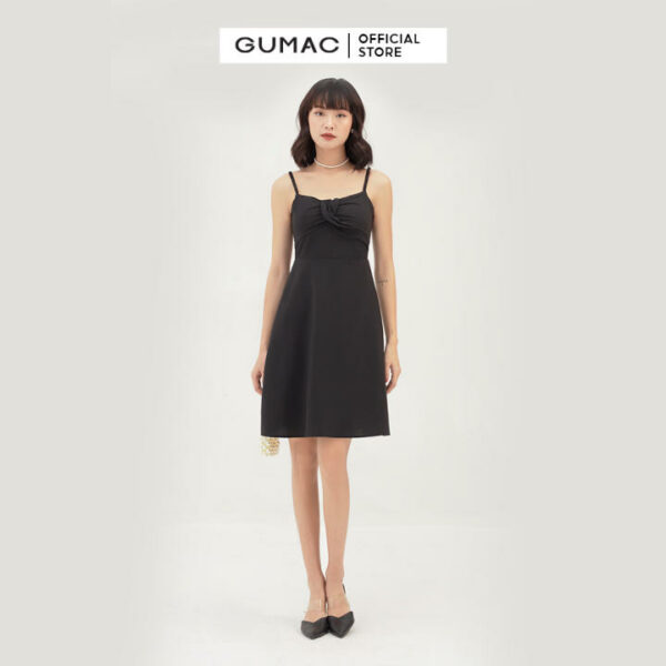 Váy đầm nữ 2 dây quyến rũ xếp ngực nổi bật thời trang GUMAC mẫu mới DB311 chất liệu Kate lụa cao cấp mát mẻ, thanh lịch và sang chảnh