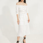 Váy liền nữ trễ vai Linen 2ND DATE ADR045W