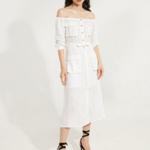 Váy liền nữ trễ vai Linen 2ND DATE ADR045W