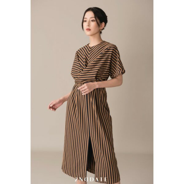 Váy liền suông nữ kẻ 2ND DATE DR050LE - Hình ảnh 2