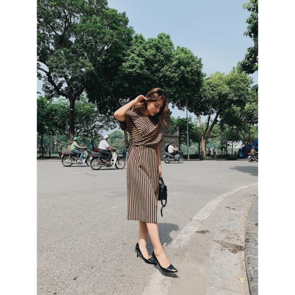 Váy liền suông nữ kẻ 2ND DATE DR050LE - Hình ảnh 6