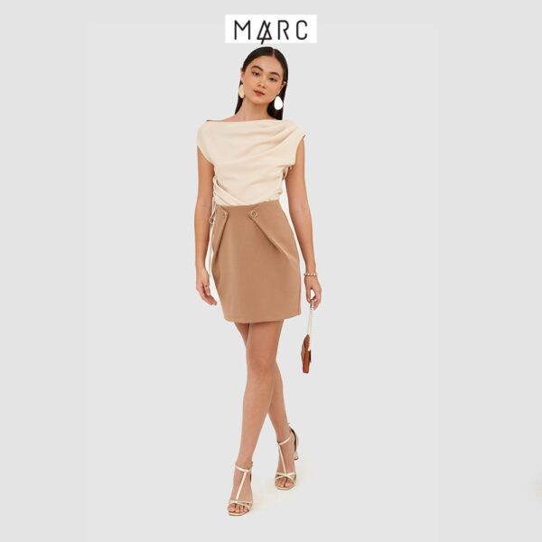 Váy nữ MARC FASHION mini nhấn xếp nút trước - Hình ảnh 2