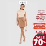 Váy nữ MARC FASHION mini nhấn xếp nút trước