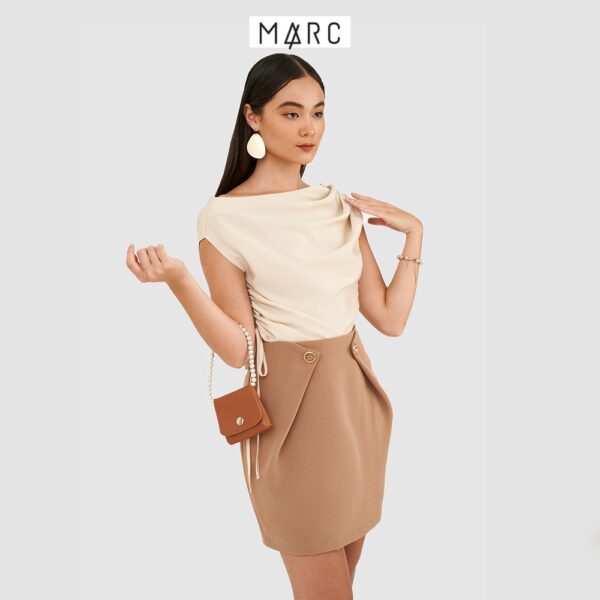 Váy nữ MARC FASHION mini nhấn xếp nút trước - Hình ảnh 6