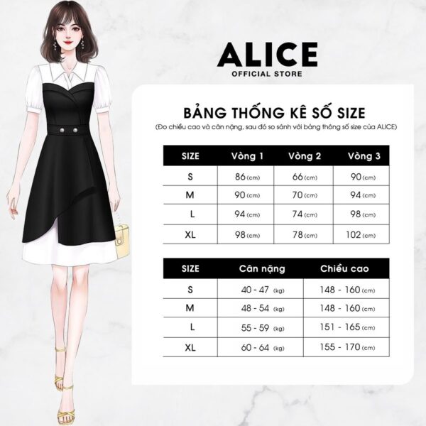 Váy Nữ Xếp Ly Cổ Vuông ALICE Thiết Kế Dáng Dài Xòe Tay Lỡ Thắt Eo Cho Nữ Đi Chơi, Đi Dự Tiệc V677 - Hình ảnh 5