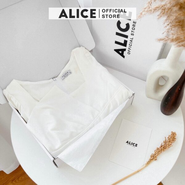 Váy Nữ Xếp Ly Cổ Vuông ALICE Thiết Kế Dáng Dài Xòe Tay Lỡ Thắt Eo Cho Nữ Đi Chơi, Đi Dự Tiệc V677 - Hình ảnh 6