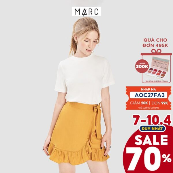 Váy nữ MARC FASHION mini đắp chéo viền bèo