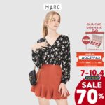 Váy nữ MARC FASHION mini hạ eo bèo nhấn nắp túi