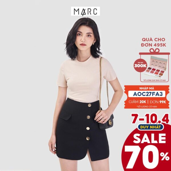 Váy nữ MARC FASHION mini nhấn hàng nút đắp chéo