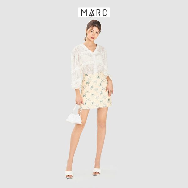 Váy nữ MARC FASHION mini viền ren họa tiết hoa - Hình ảnh 4