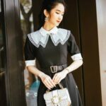 Váy xòe 2 bản cổ Cchatclothes