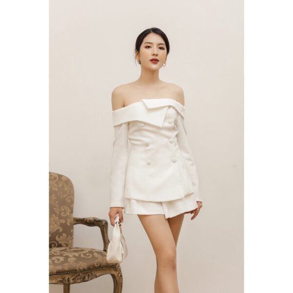 XIPI - Quần Short Rộng Màu Trắng Vải Bố