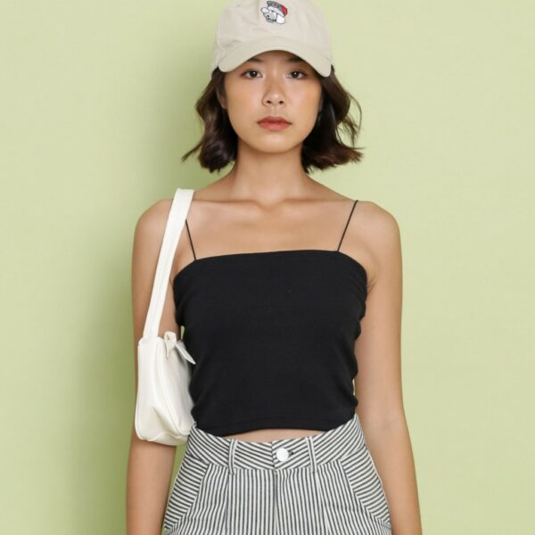 Áo 2 dây nữ croptop thời trang GAGO nellie crop black màu đen GA2792