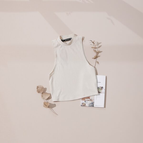 Áo ba lỗ MOMOCO dáng croptop chất cotton thoáng mát, áo tanktop cổ cao M2959 - Hình ảnh 3