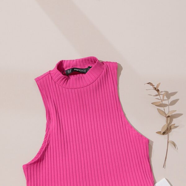 Áo ba lỗ MOMOCO dáng croptop chất cotton thoáng mát, áo tanktop cổ cao M2959 - Hình ảnh 6