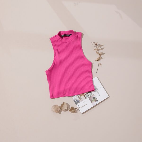 Áo ba lỗ MOMOCO dáng croptop chất cotton thoáng mát, áo tanktop cổ cao M2959 - Hình ảnh 7