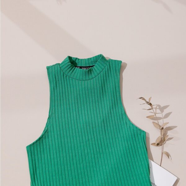 Áo ba lỗ MOMOCO dáng croptop chất cotton thoáng mát, áo tanktop cổ cao M2959 - Hình ảnh 8