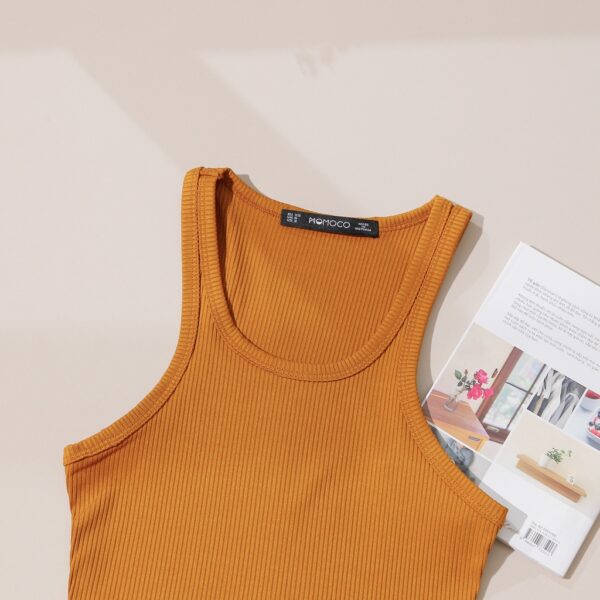 Áo ba lỗ tanktop khoét nách cổ tròn sâu dáng croptop chất Cotton tăm MOMOCO vải cotton co giãn 4 chiều M2955 - Hình ảnh 6