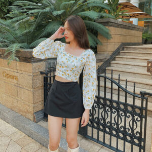 Áo croptop hoa Spring Top LUCETFASHION