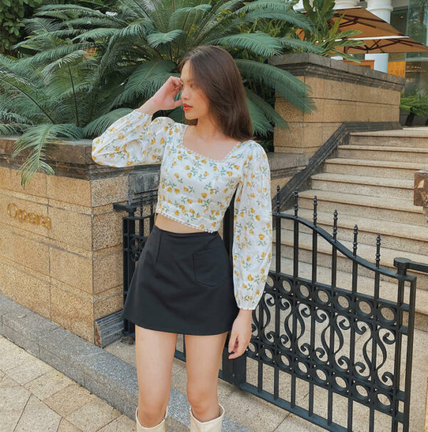 Áo croptop hoa Spring Top LUCETFASHION