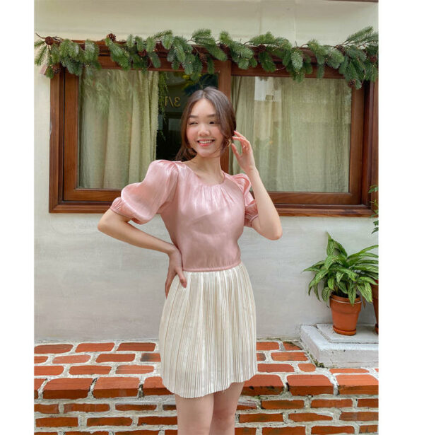 Áo croptop nữ tay ngắn, LUCETFASHION Fancy Top, áo kiểu nữ